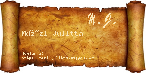 Mázi Julitta névjegykártya